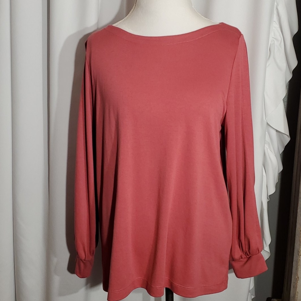 Loft cuffed open sleeve blouse in size Large